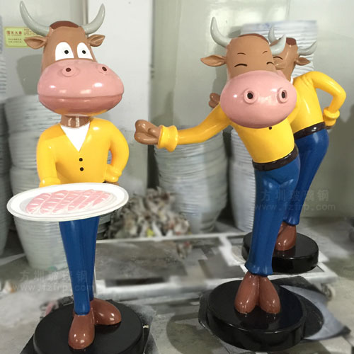 卡通牛玻璃钢雕塑品牌形象深入人心 卡通牛玻璃钢雕塑品牌形象深入人心
