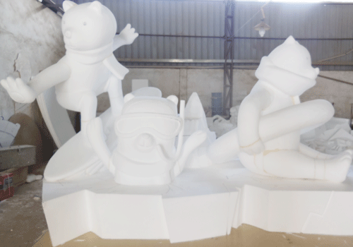 玻璃钢北极熊雕塑 玻璃钢北极熊雕塑