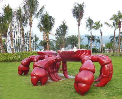 玻璃钢螃蟹雕塑 玻璃钢螃蟹雕塑