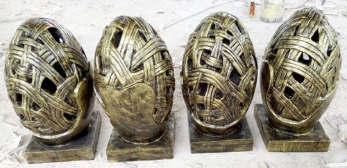 玻璃钢仿铜镂空灯雕塑 玻璃钢仿铜镂空灯雕塑