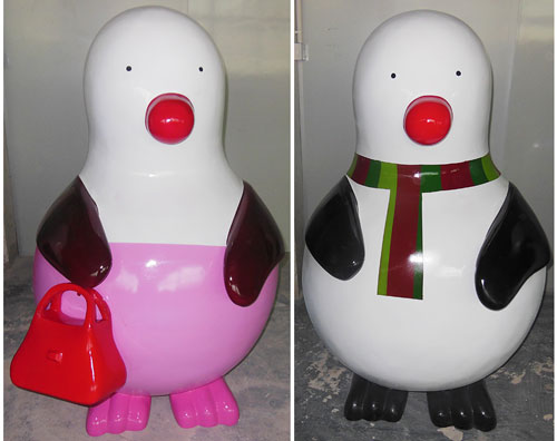 玻璃钢卡通企鹅雕塑 玻璃钢卡通企鹅雕塑