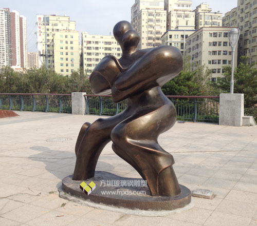 玻璃钢抽象仿铜太极雕塑 玻璃钢抽象仿铜太极雕塑