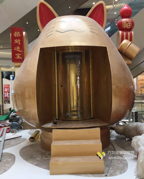 玻璃钢招财猫雕塑