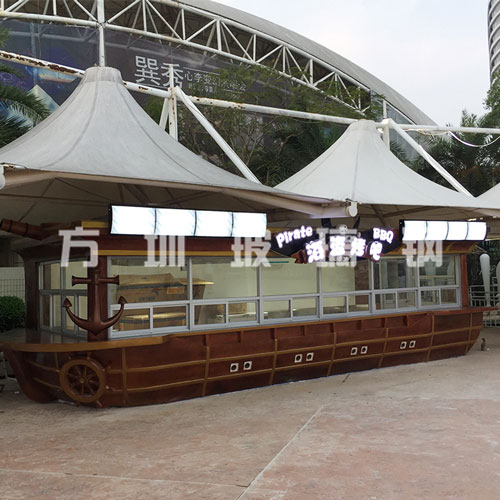 玻璃钢景观海盗船主题餐厅雕塑