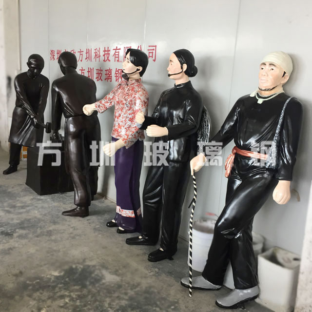 玻璃钢客家文化人物雕塑 玻璃钢客家文化人物雕塑