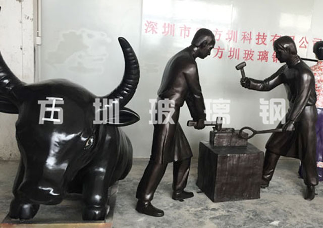 玻璃钢客家文化雕塑 玻璃钢客家文化雕塑