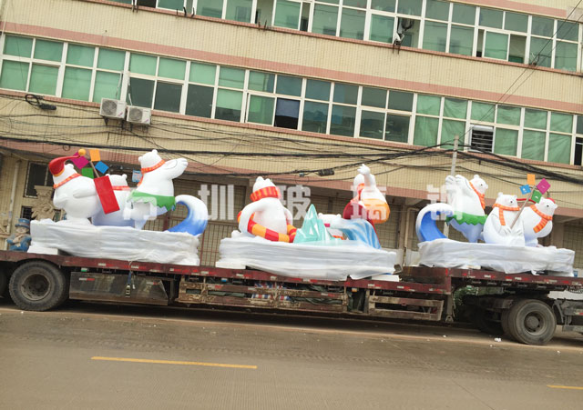 玻璃钢北极熊雕塑