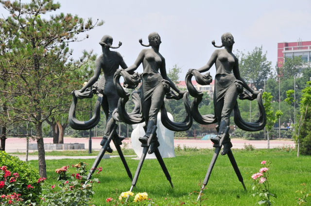 北京国际雕塑公园绿化景观改造进行中