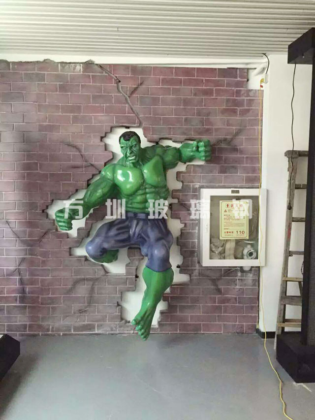玻璃钢绿色巨人雕塑 玻璃钢绿色巨人雕塑