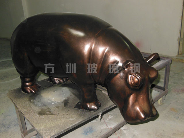 玻璃钢仿真河马雕塑