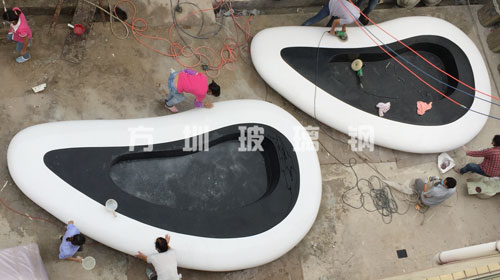 玻璃钢三角形花盆休闲椅