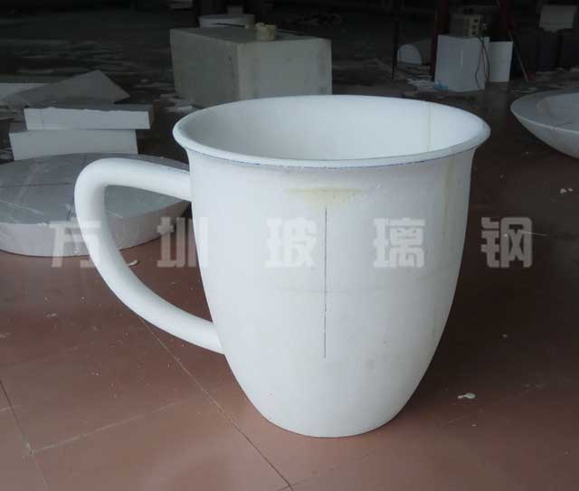 玻璃钢咖啡杯造型花盆