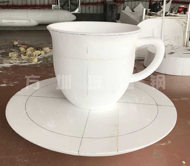 玻璃钢咖啡杯造型花盆