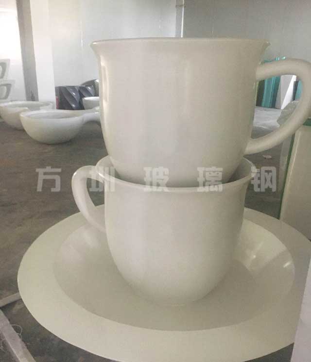 高新区商业街现玻璃钢咖啡杯造型花盆