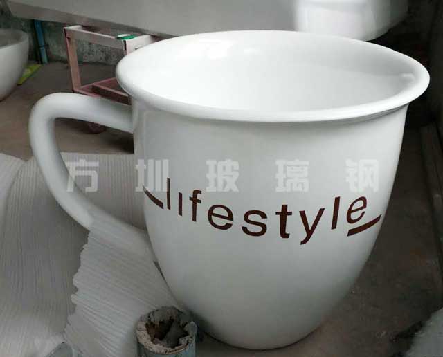 玻璃钢咖啡杯造型花盆