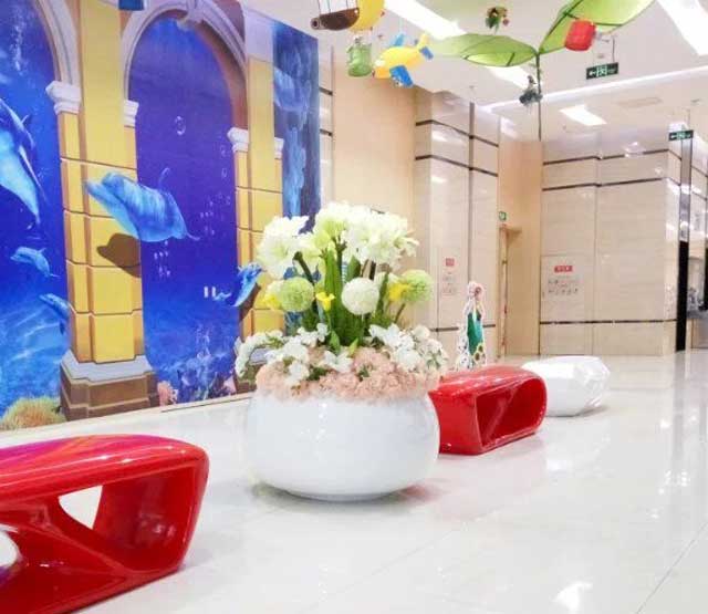 玻璃钢美陈花盆 玻璃钢美陈花盆