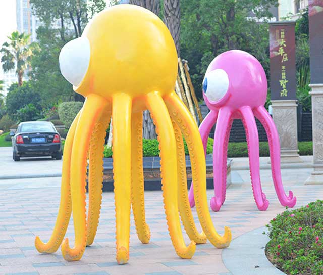 玻璃钢卡通章鱼雕塑
