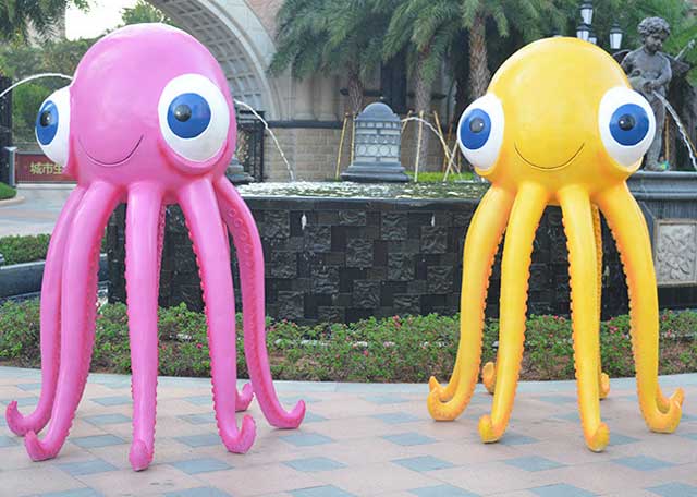 玻璃钢卡通章鱼雕塑
