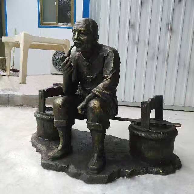 玻璃钢仿铜人物雕塑 玻璃钢仿铜人物雕塑