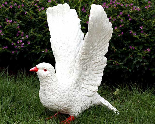 玻璃钢仿真鸽子雕塑 玻璃钢仿真鸽子雕塑