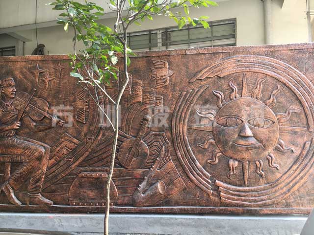 玻璃钢浮雕背景墙雕塑