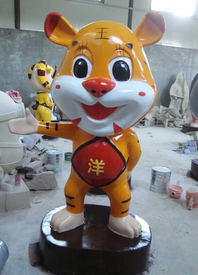 玻璃钢生肖虎雕塑 玻璃钢生肖虎雕塑