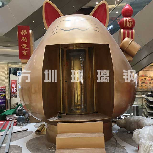大型玻璃钢招财猫雕塑 大型玻璃钢招财猫雕塑