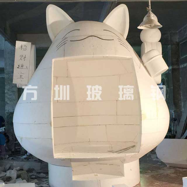 大型玻璃钢招财猫雕塑 大型玻璃钢招财猫雕塑