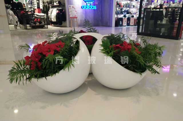 玻璃钢美陈组合花盆 玻璃钢美陈组合花盆