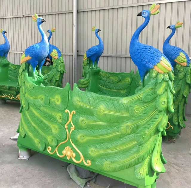 玻璃钢孔雀休闲椅 玻璃钢孔雀休闲椅