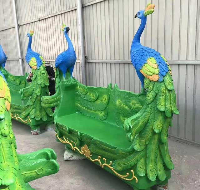玻璃钢孔雀休闲椅 玻璃钢孔雀休闲椅