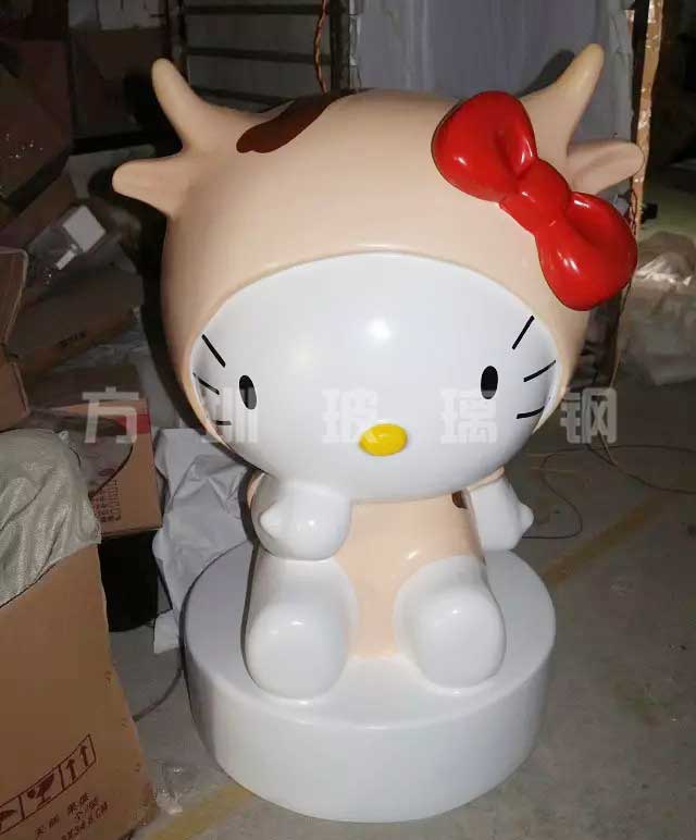 玻璃钢卡通猫雕塑 玻璃钢卡通猫雕塑