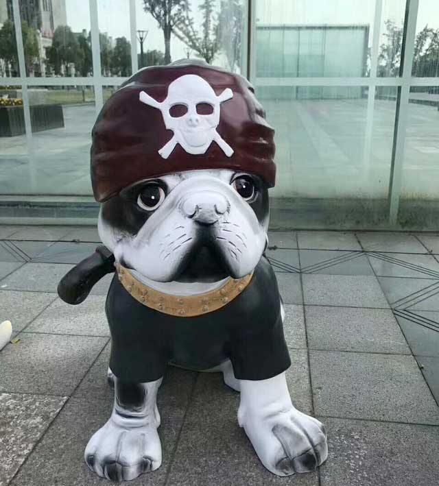 玻璃钢卡通小狗雕塑 玻璃钢卡通小狗雕塑