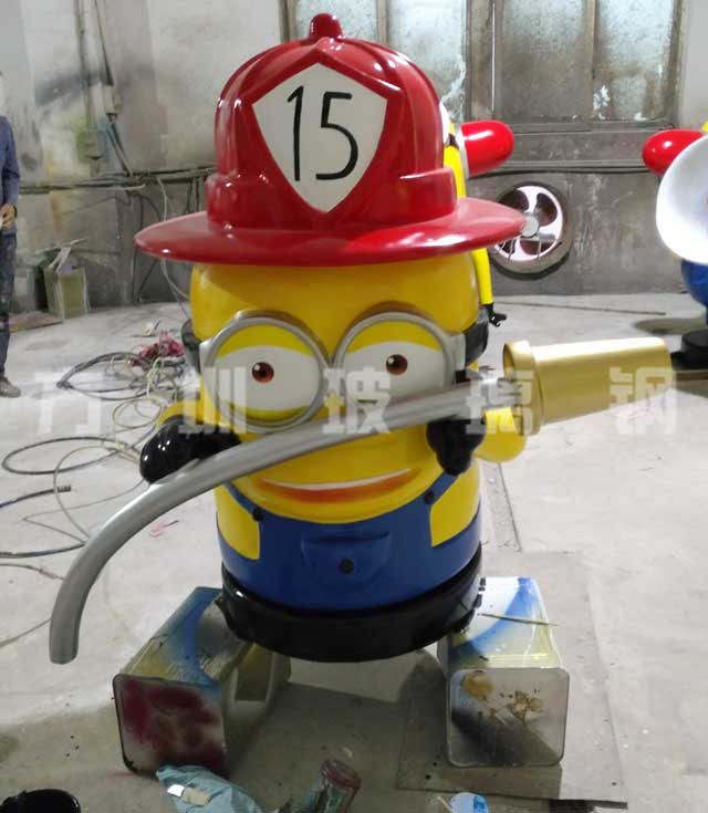 玻璃钢卡通小黄人雕塑 玻璃钢卡通小黄人雕塑