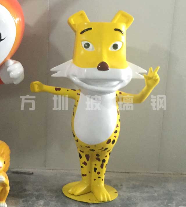 玻璃钢卡通豹子雕塑 玻璃钢卡通豹子雕塑