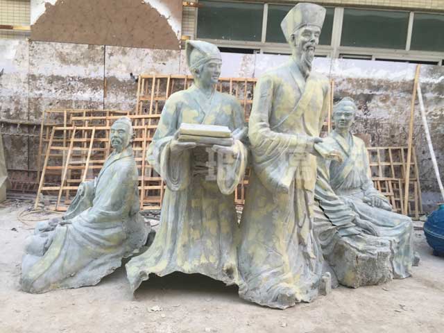 玻璃钢仿铜人物雕塑王阳明 玻璃钢仿铜人物雕塑王阳明