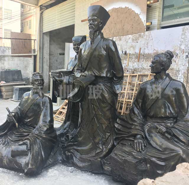 玻璃钢仿铜人物雕塑王阳明 玻璃钢仿铜人物雕塑王阳明