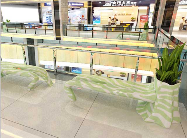 玻璃钢美陈休闲椅