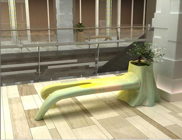 玻璃钢美陈休闲椅