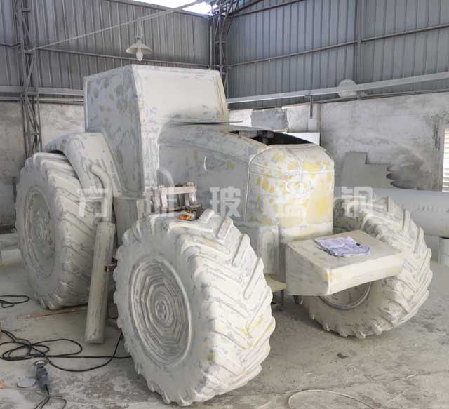 玻璃钢仿真车头雕塑 玻璃钢仿真车头雕塑