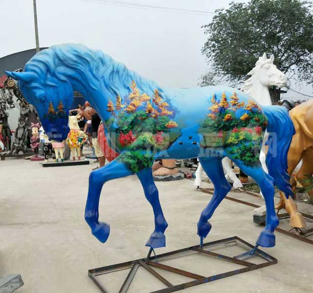玻璃钢马雕塑 玻璃钢马雕塑