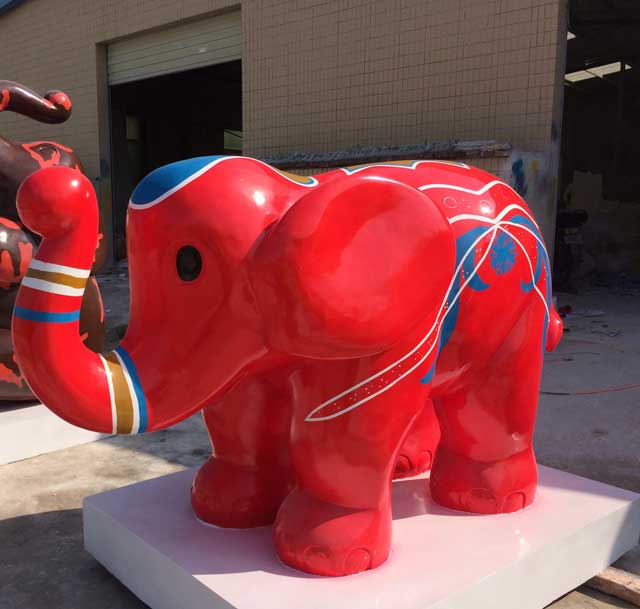 玻璃钢卡通大象雕塑 玻璃钢卡通大象雕塑