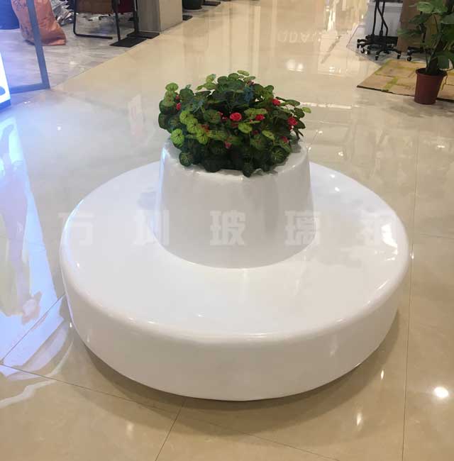 圆形玻璃钢花盆休闲椅