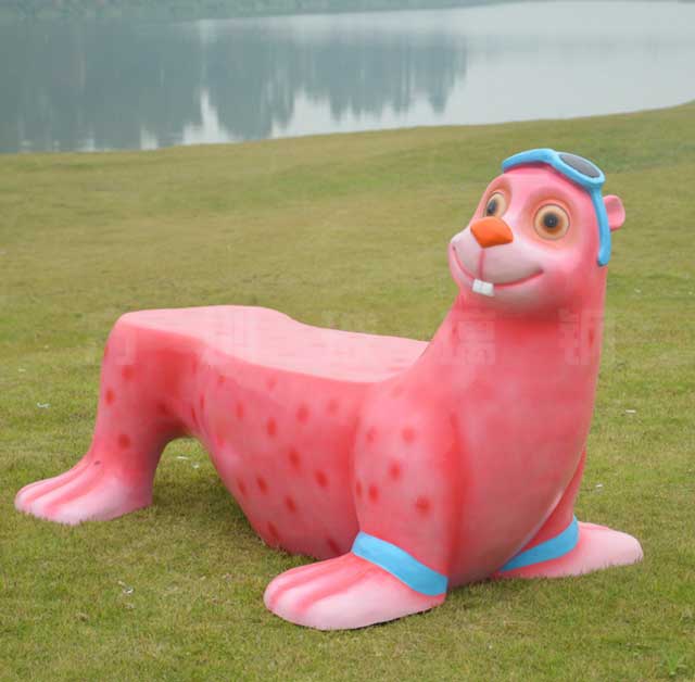 海豹造型玻璃钢创意休闲椅 海豹造型玻璃钢创意休闲椅