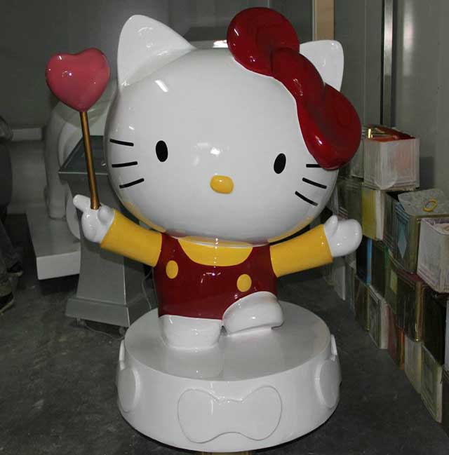 玻璃钢卡通雕塑小猫 玻璃钢卡通雕塑小猫