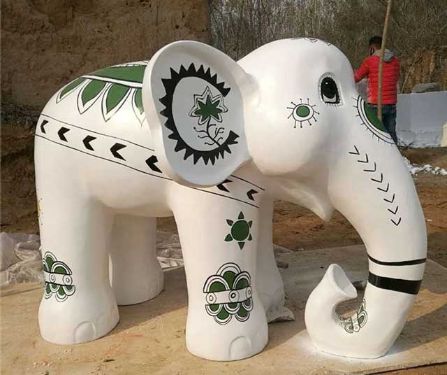 玻璃钢大象雕塑 玻璃钢大象雕塑