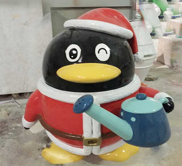 玻璃钢美陈雕塑企鹅 玻璃钢美陈雕塑企鹅