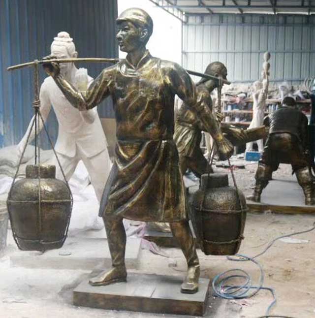 玻璃钢仿铜人物雕塑