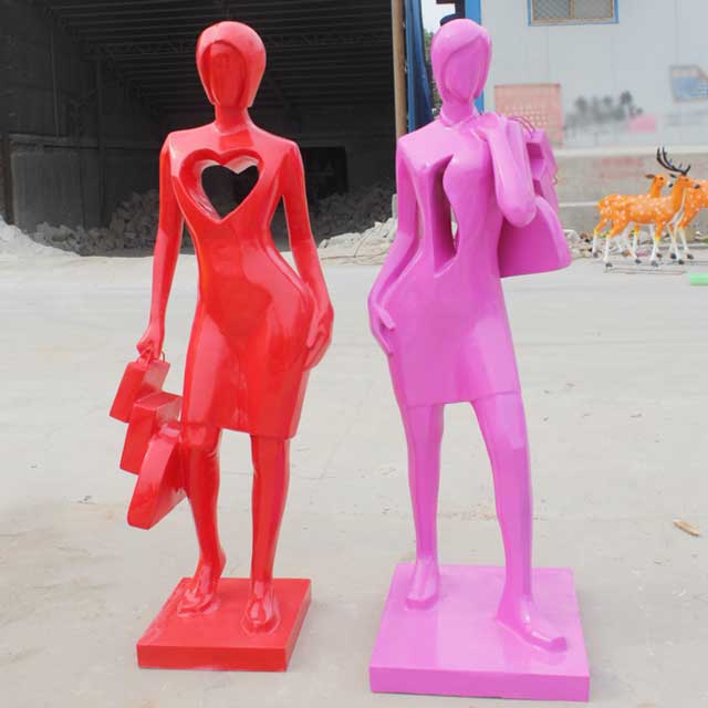 抽象玻璃钢人物雕塑 抽象玻璃钢人物雕塑