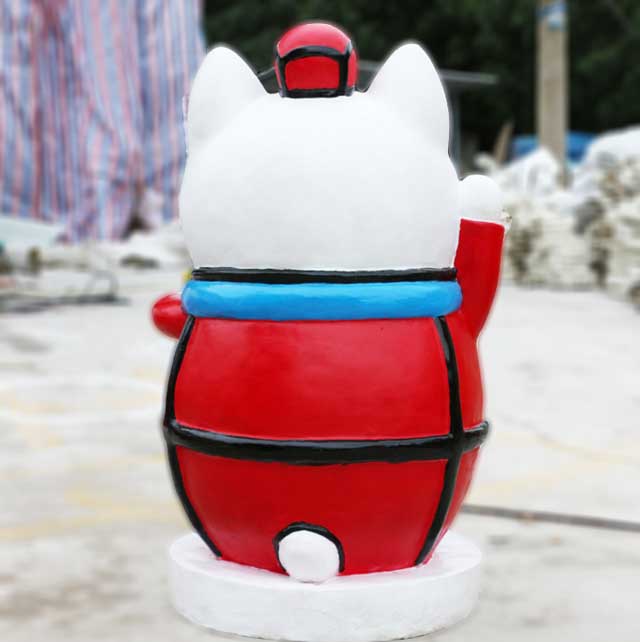 玻璃钢招财猫雕塑 玻璃钢招财猫雕塑